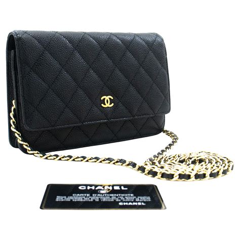 chanel caviar woc wallet on chain black shoulder crossbody bag|2014.